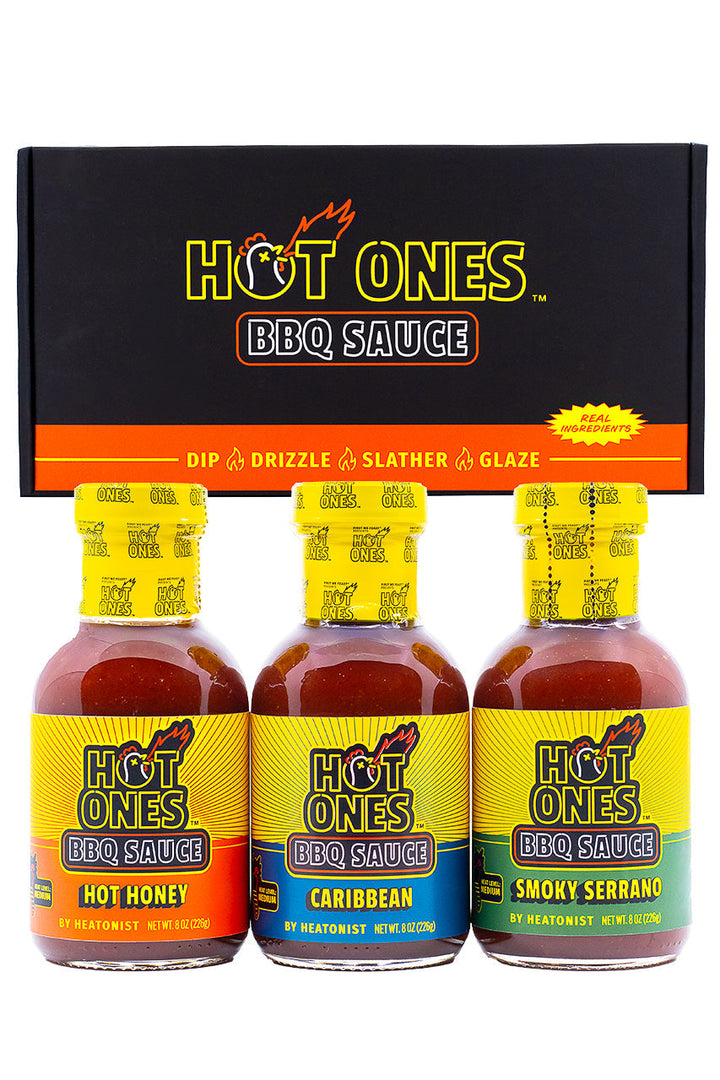 Hot Ones BBQ Trio Pack (Hot Honey / Caribbean / Smoked Serrano) Y6